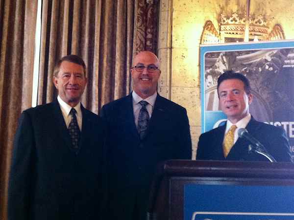 Frank Mottek with Comerica Bank Regional President David White and Comerica Chief Economist Robert Dye 2013